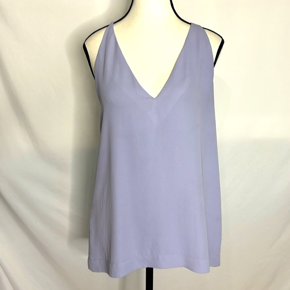 Babaton Morris Sleevelesss Blouse Tank Top in light purple/ gray